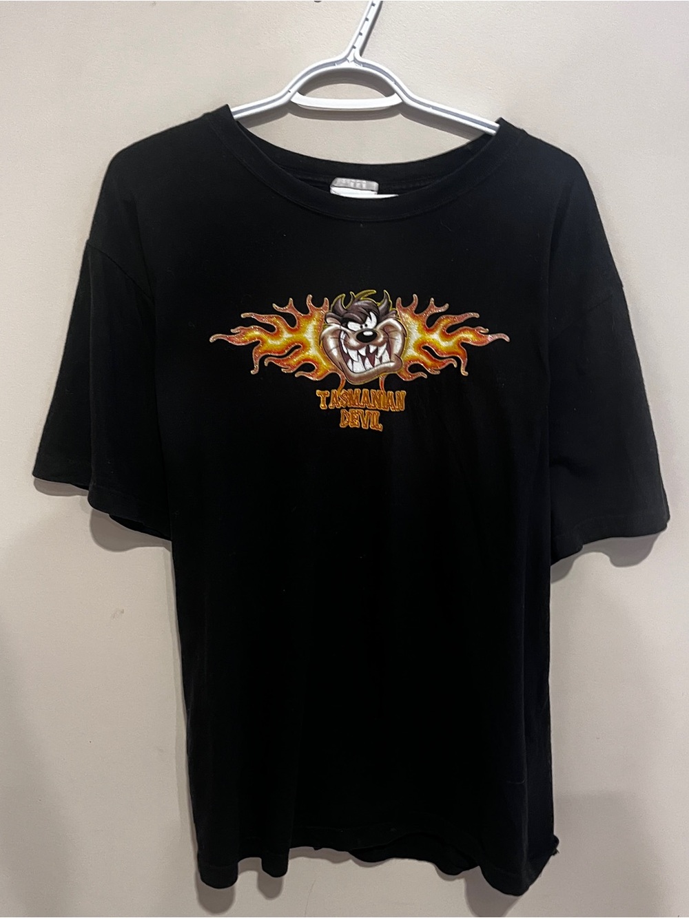 Warner Bros. Black Tasmanian Devil Flame Graphic Tee